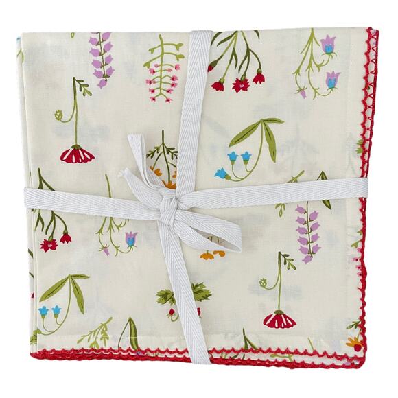 TIRAMISU Wild Flowers Spring Floral 100% Premium 20x20 Cotton Napkins NEW - Picture 2 of 8